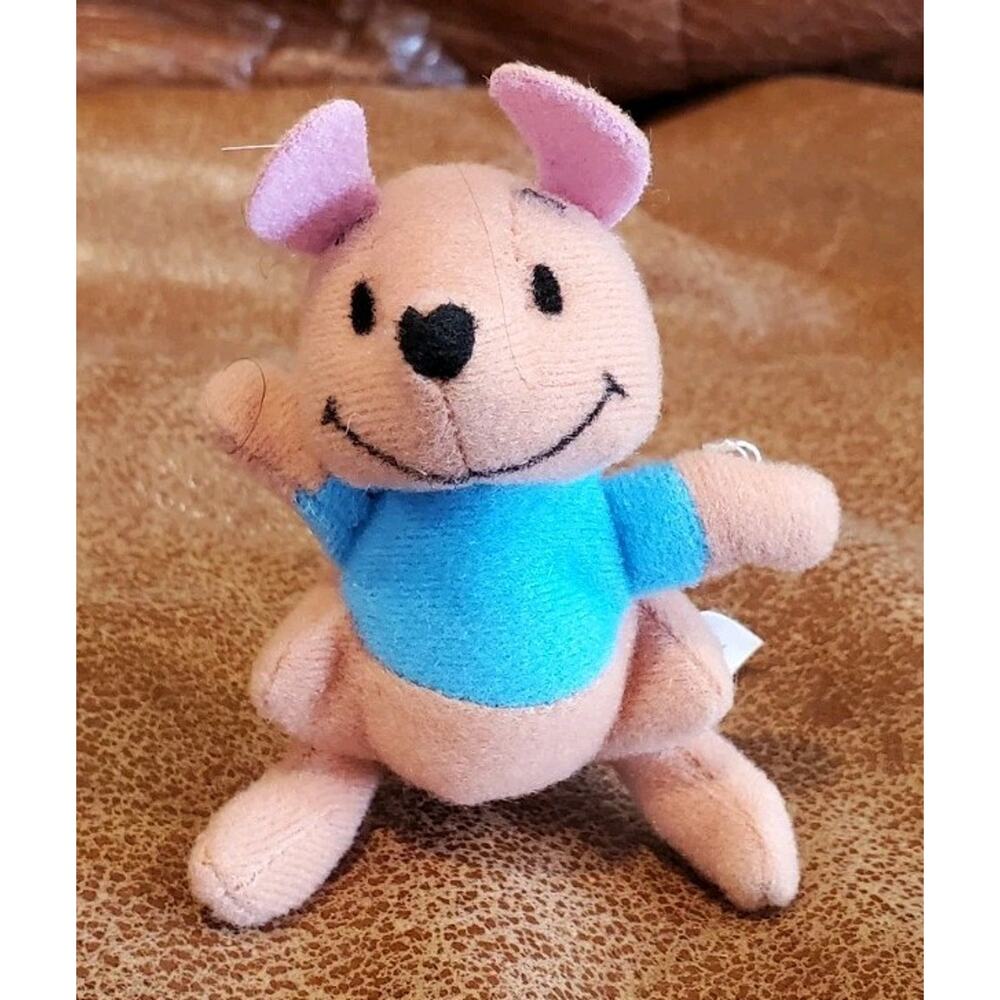 3" Walt Disney World Kelloggs Brown Kangaroo Blue Shirt Roo Stuffed Animal Flaw
